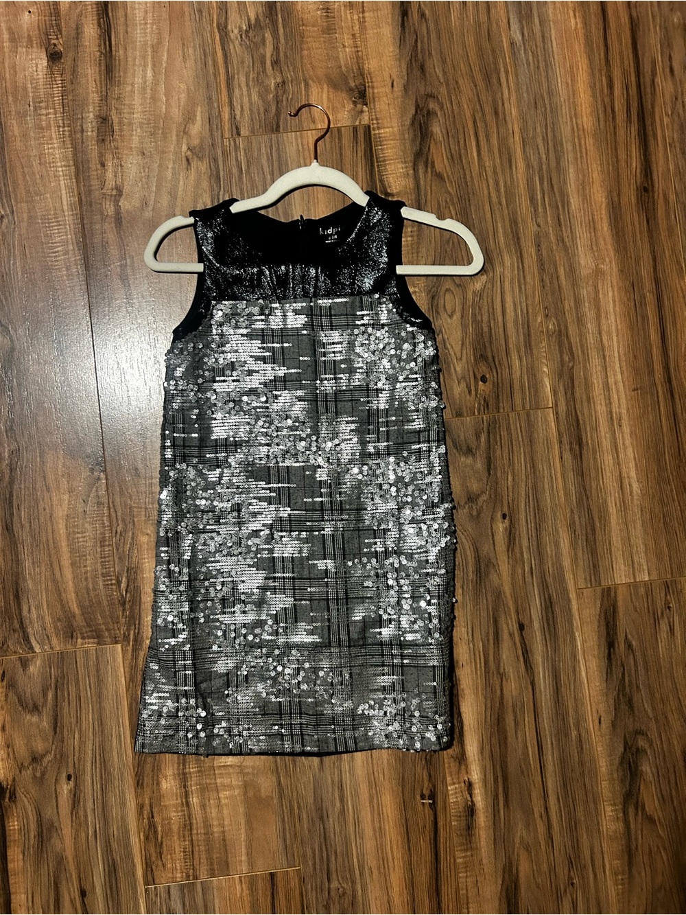 kidpik Black and Silver Sequin Mini Dress